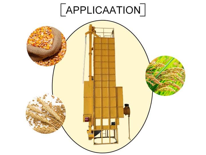 Cereal dryer with materials
